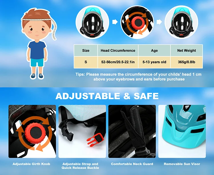 Description Picture 4 of itemNEW LED Ground-breaking Kids Balance Bike Helmet Child's Whirlwinds Cycling Bicycle Safety Helmet Road Bike Cycling Helmet