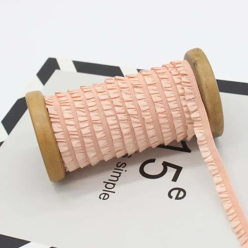 Stretch Lace Trim Ribbon - Ruffled Elastic Band for Sewing and DIY Accessories