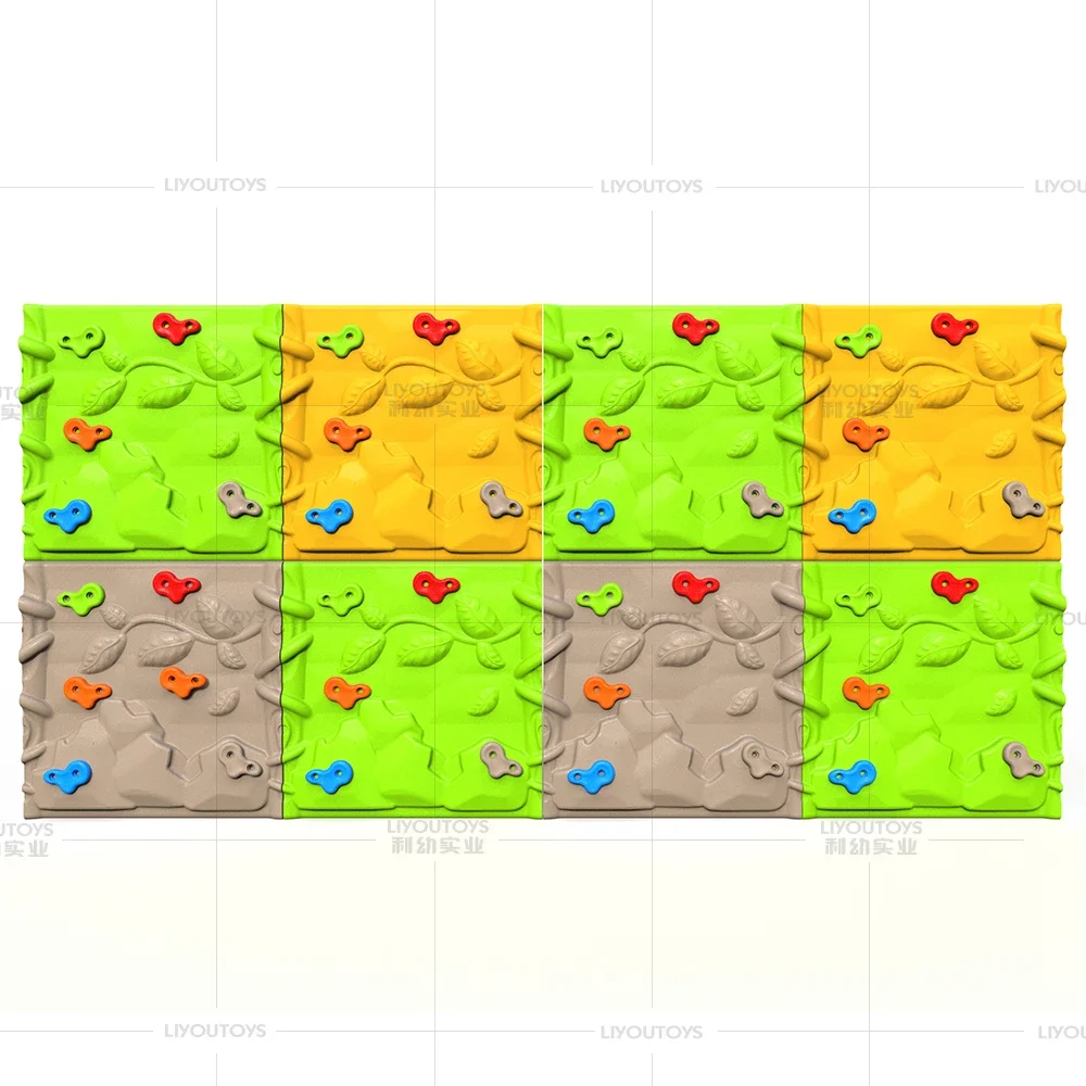Hot Selling Colorful Indoor/Outdoor Climbing Wall Equipment Kids' Playground with Steel Metal PE ABS Materials for Home School
