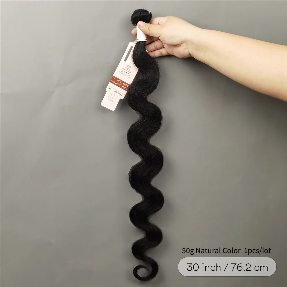Brazilian Weaves 50g 100% Human Hair Curly Bundles Human Hair Body Wave Natural Extensions 8-30 Inch Double Weft human hair bundles