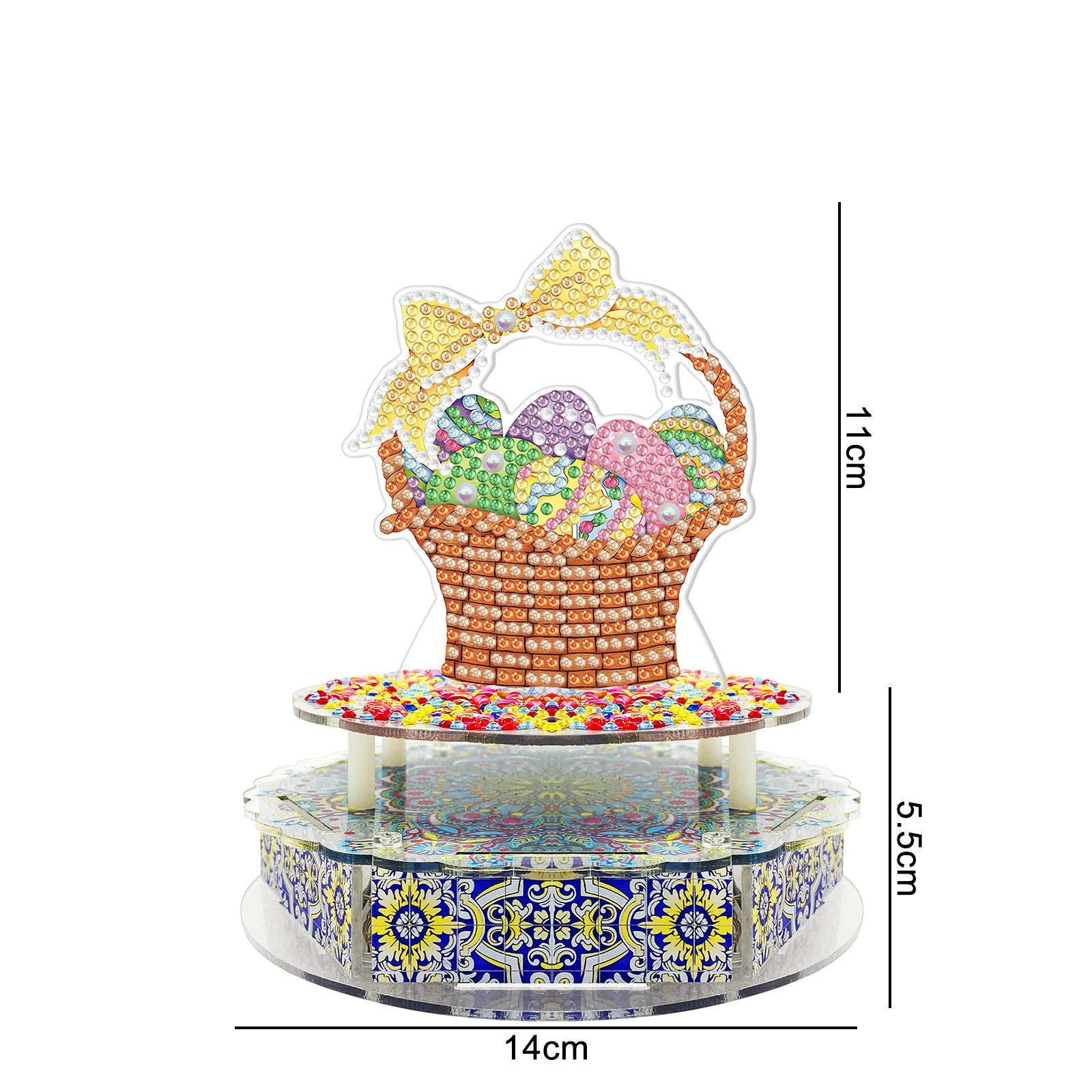 New Diamond Music Box Easter Bunny Pumpkin DIY Diamond Embroidery Handmade Art Desktop Decoration Cake Music Box Birthday Gift 