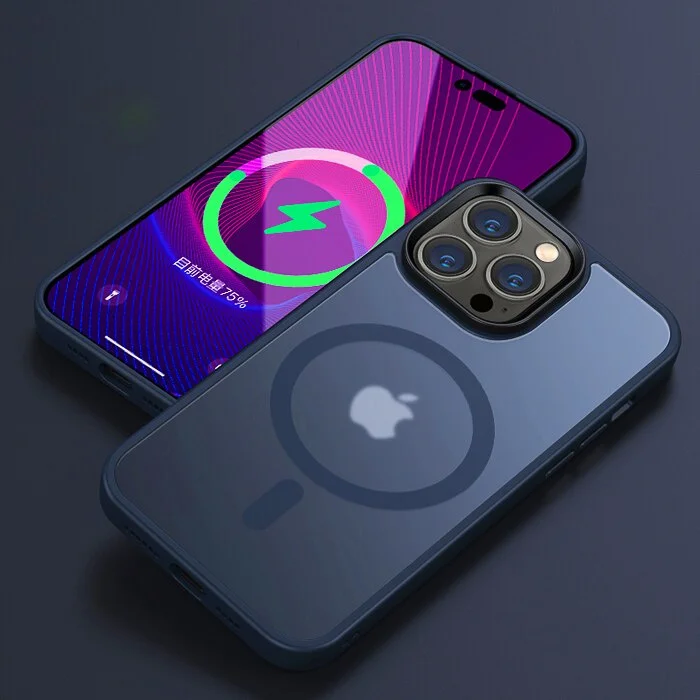 thumbnail image 1 of Matte Translucent Frosted Phone Case For iPhone 15 14 13 12 11 Pro Max Plus Magnetic Case For Magsafe Wireless Charging Cover, 1 of 5