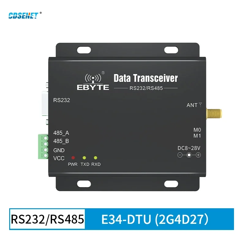 2.4G Wireless Industrial Data Transceiver CDSENET E34-DTU(2G4D27) RS232 RS485 Full Duplex 27dBm 2Km High Speed Low Power hydraulic pressure sensor water oil air rs485 0 1 100mpa 400 bar pressure transmitter 4 20ma dc24v power