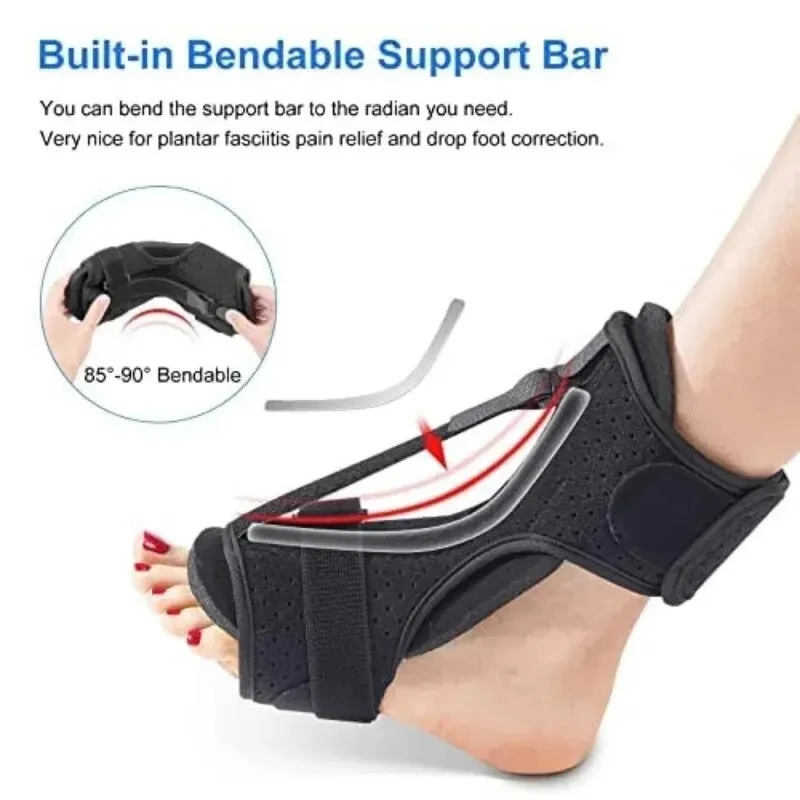 Plantar Fasciitis Night Splint Adjustable Ankle Brace Foot Drop Orthotic
