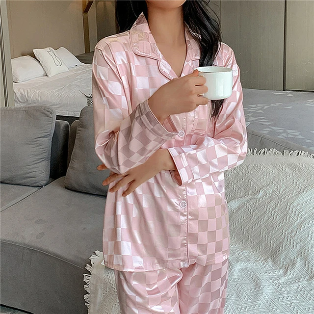 Silk Pajamas Set  Silk Pyjamas - Women's New Thin Silk Summer Pajamas 2023  Spring - Aliexpress