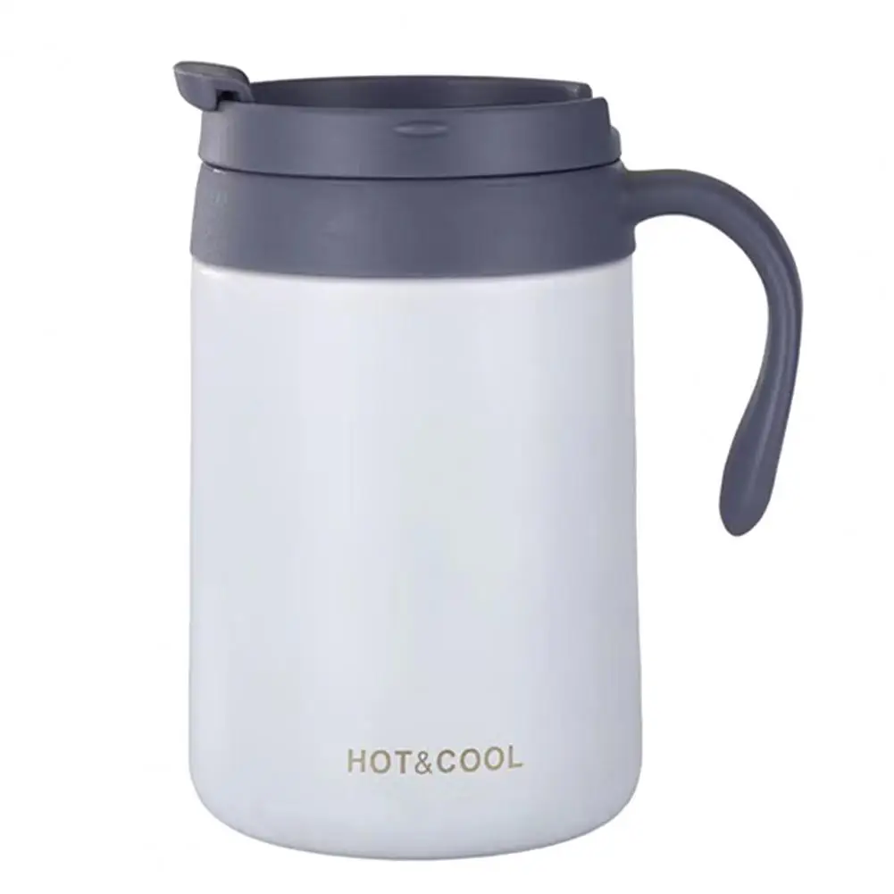 Acheter Tasse de voyage isolée de 500ML, avec poignée de couvercle, tasse  thermique Portable réutilisable pour boissons chaudes/froides, tasse à café  en acier inoxydable