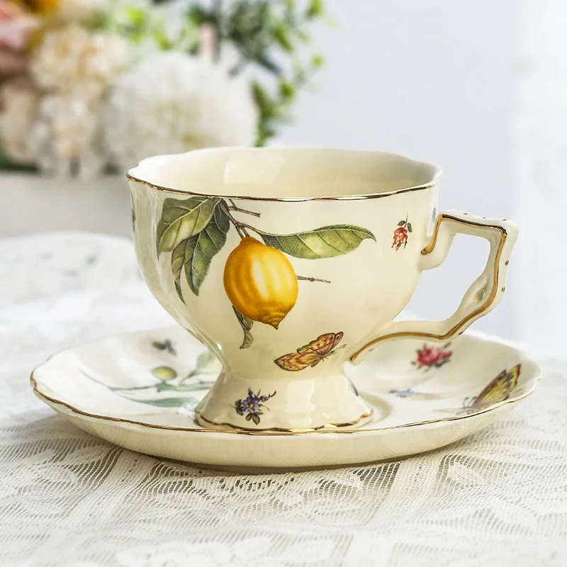 European Ceramic Lemon Coffee Set - طقم قهوة ليمون...
