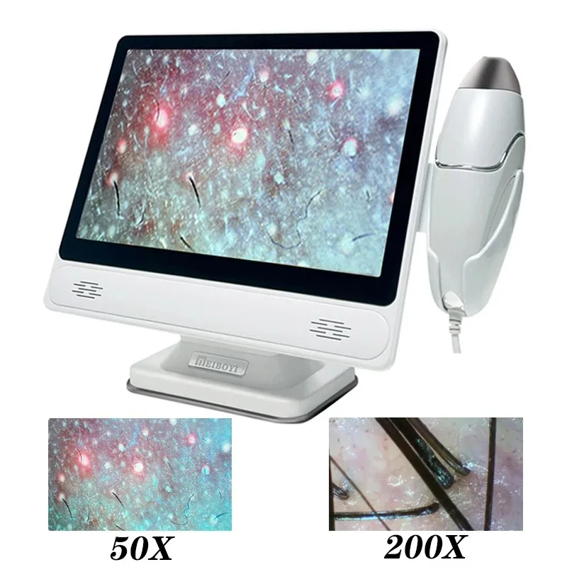 2025 HD Digital Skin Analyzer Professional Hair Scalp Camera Detector Hair Follicle Oil Moisture Test Device 10 Inch Skin Tester