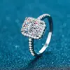 W. Crushed Ice Cut 1ct 2ct Moissanite D Color Gemstone  925 Sterling Silver Engagement Ring for Women Jewelry Gift 4