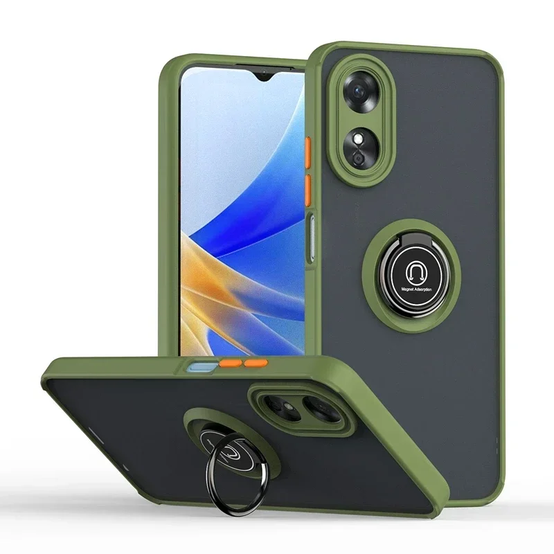 Durable Armor Matte Case with Ring Holder and Magnetic Stand - Shockproof Design