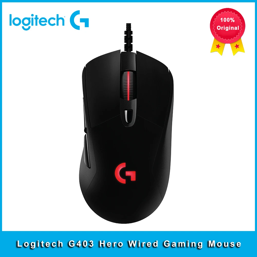 

Original Logitech G403 HERO Wired Gaming Mouse Backlight Max Dpi 25600 Sensor Hero 25k Adjustable Mice Support Windows And Macos