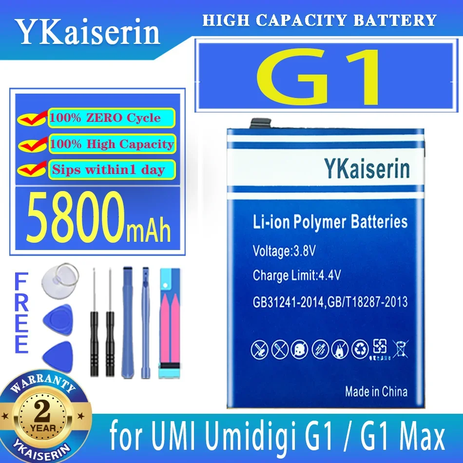 

YKaiserin Battery 5800mAh for UMI Umidigi G1/C1 Max G1Max C1Max Bateria