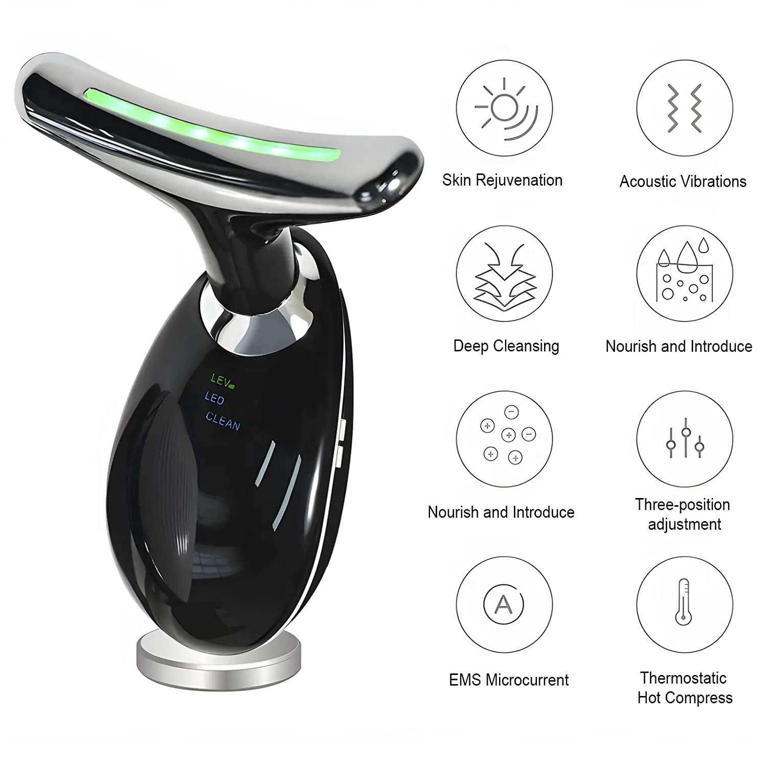 Red Light LED Facial Massager IPL Skin Rejuvenation Neck Lifting Tightening Machine Face Beauty Device Double Chin Remover