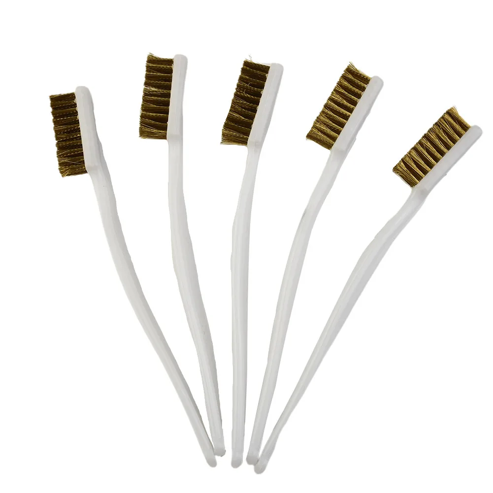

5PCS Mini Metal Remove Rust Brushes Brass Wire Brush 35x10mm Ship/aviation Industry/car Cleaning Tools Home Kits