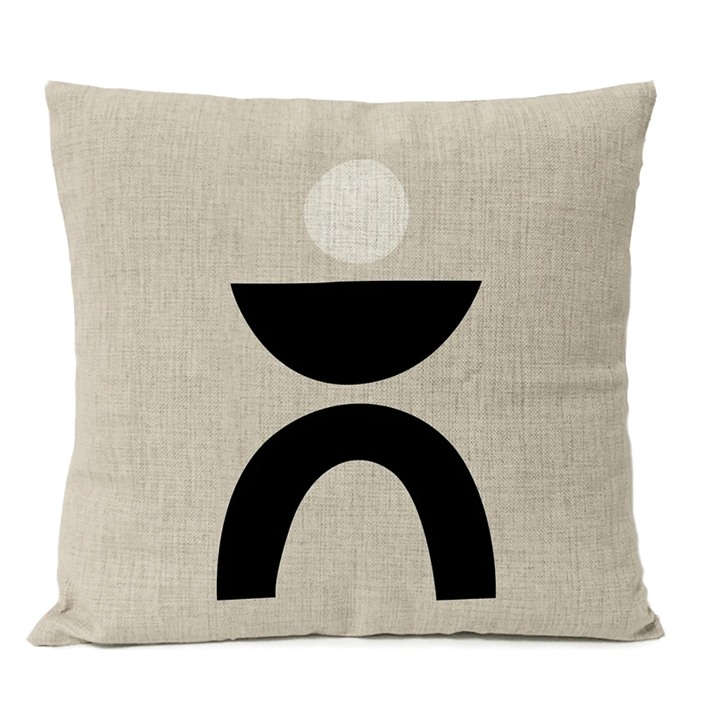 Abstract Black Boho Home Decorative Pillow Cover Arch Line Minimalist Geometric Throw Pillow Case Living Room Decor Sofa Cushion 4