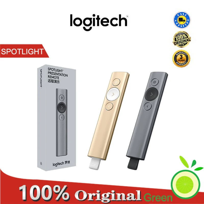 

Logitech Spotlight-Удаленный указатель для демонстрации проектора, указка PPT, улучшенная цифровая подсветка с Bluetooth, universa