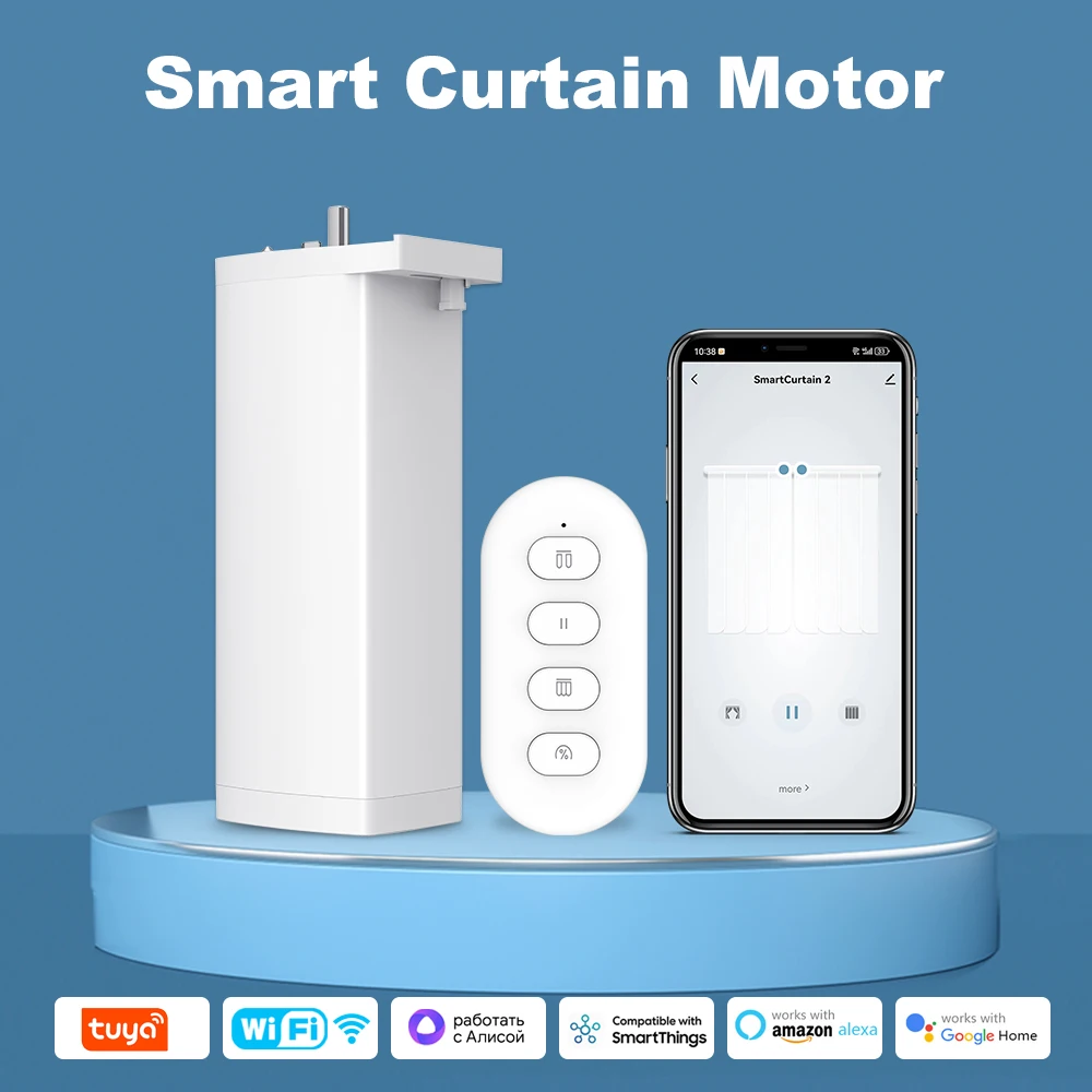 Tuya Zigbee/WiFi สมาร์ทม่านชัตเตอร์ไฟฟ้ามอเตอร์ 150 มม.รองรับการควบคุมเสียง Smartlife App ทํางาน Alexa Google home Assistant 1
