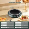 NEW.Wok Induction Cooktop 1700W 120V Wok Burner Induction Curved Electric Stove Hot Plate Round Bottom Frying Wok Evenly 1
