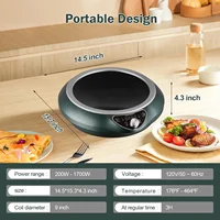 NEW.Wok Induction Cooktop 1700W 120V Wok Burner Induction Curved Electric Stove Hot Plate Round Bottom Frying Wok Evenly 1