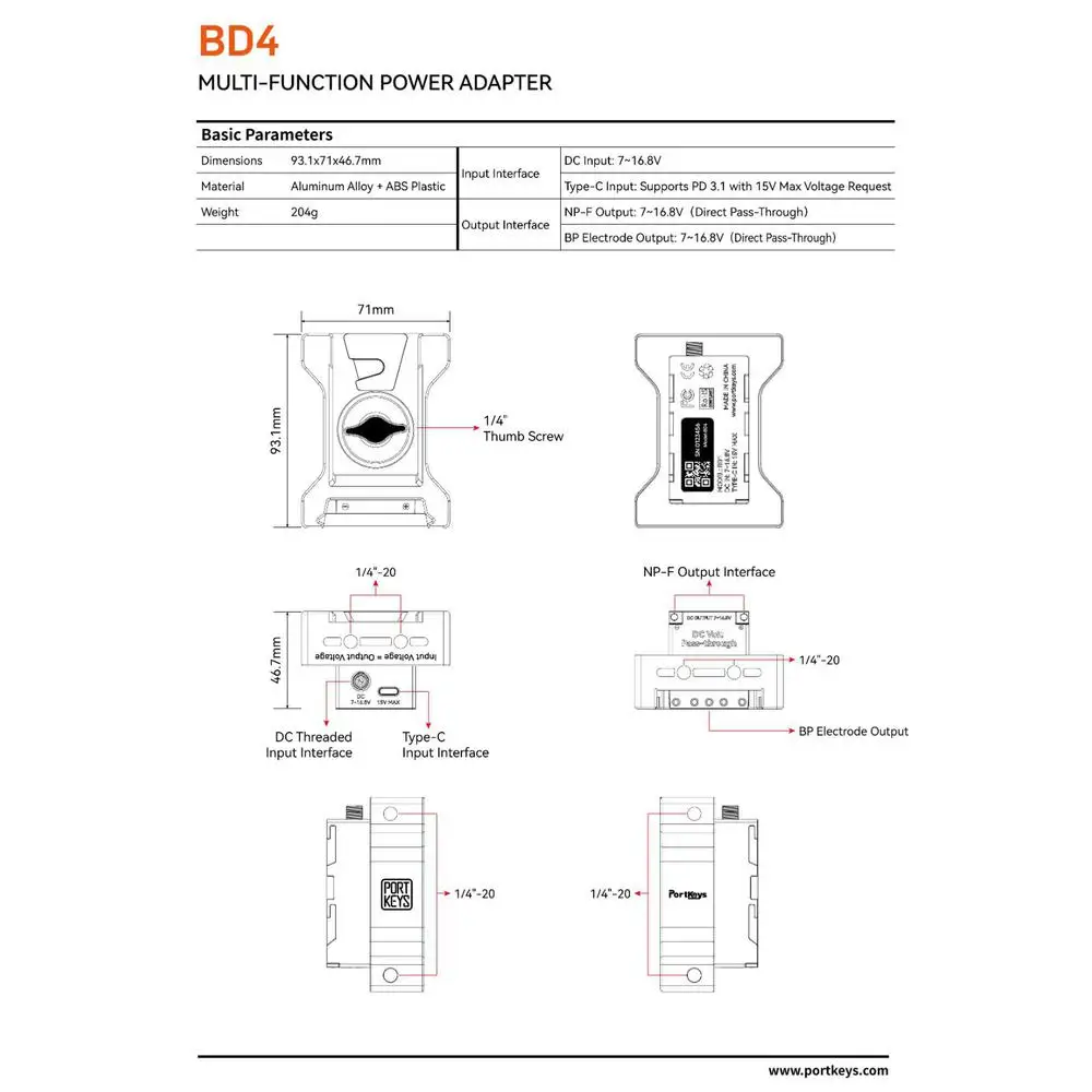 BD4 Double-Sided NP-F Dummy Battery Module, for Wireless Video Transmission Syst