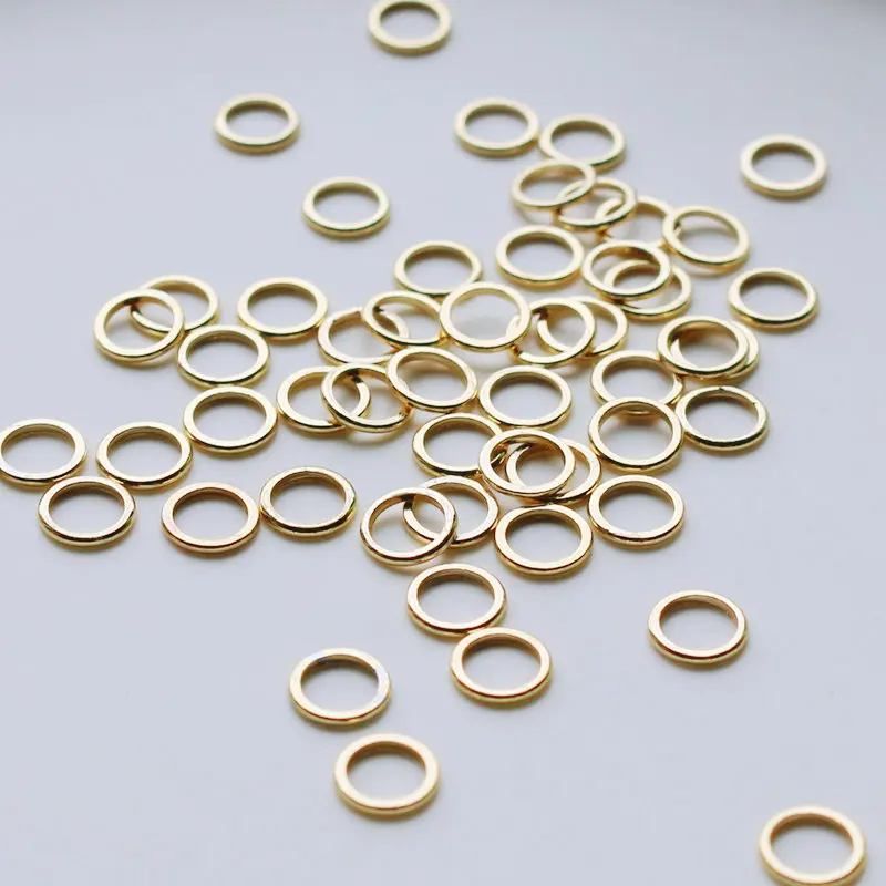 20PCS 14K Gold  Plated Brass Closed Rings 4MM 5MM 6MM Jewelry Accessories Making Supplies - 2