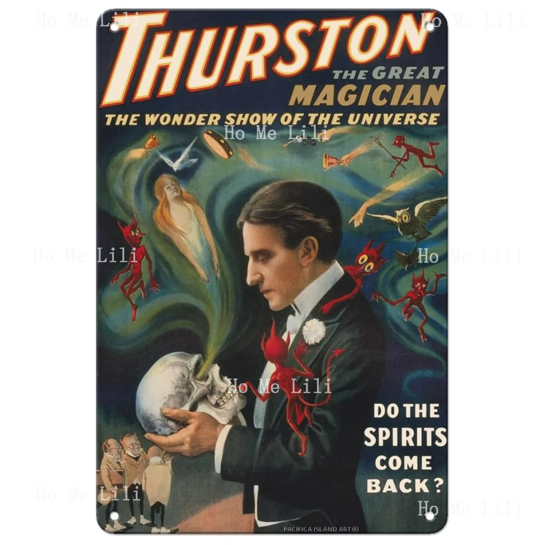 Винтажный волшебный постер Турстон «великий волшебник делают духи», металлический жестяной знак