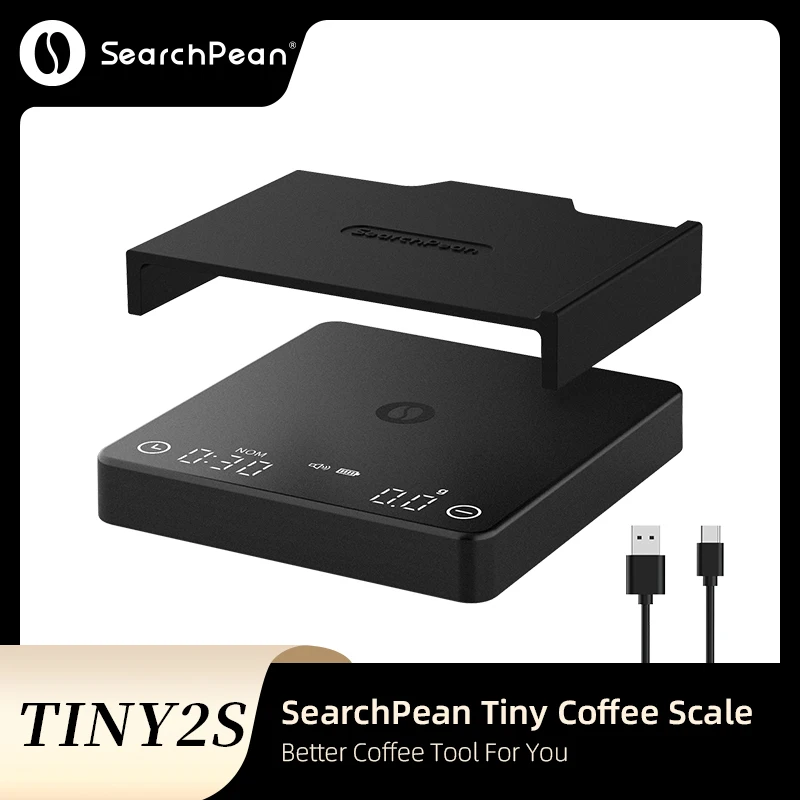 Tiny2S Digital Coffee Scale Espresso scale with timer SearchPean Mini Smart  Kitchen Scale Weight Precision USB 2kg/0.1g Gift