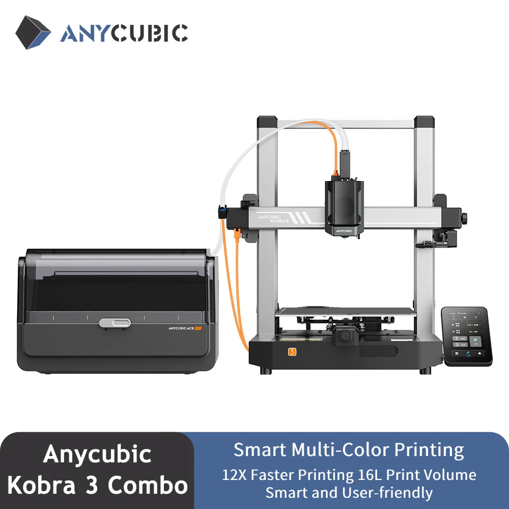 ANYCUBIC Kobra 3 Combo Multi-Color FDM 3D Printer Max 600mm/s Printing Speed Build Size 250x250x260mm