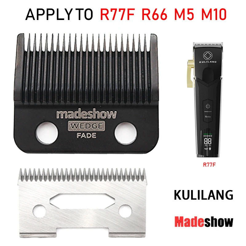 Hair Clipper Replacement Blade Professional Hair Clipper Wedge Fade Blades Apply to Kulilang R66 R77F Madeshow M5(F) M10