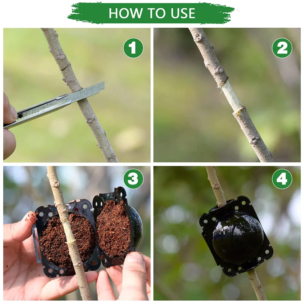 5pcs Plant Rooting Ball Garden Grafting Box Sapling Propagation Breeding Rooting Case Plant Transplanting Nursery Ball Reusable