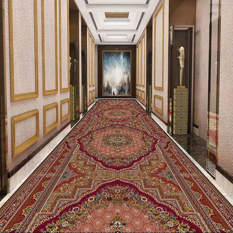 European Luxury Long Corridor Carpet Non Slip Aisle Carpet Hotel Custom Carpet Home Living Room Entrance Passageway Floor Mat 러그 4