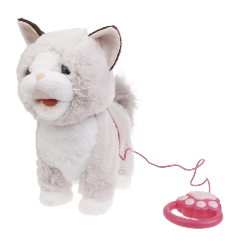 Walking Kitten Toy Music Animal Plush Toy Toddler Crawling Learning