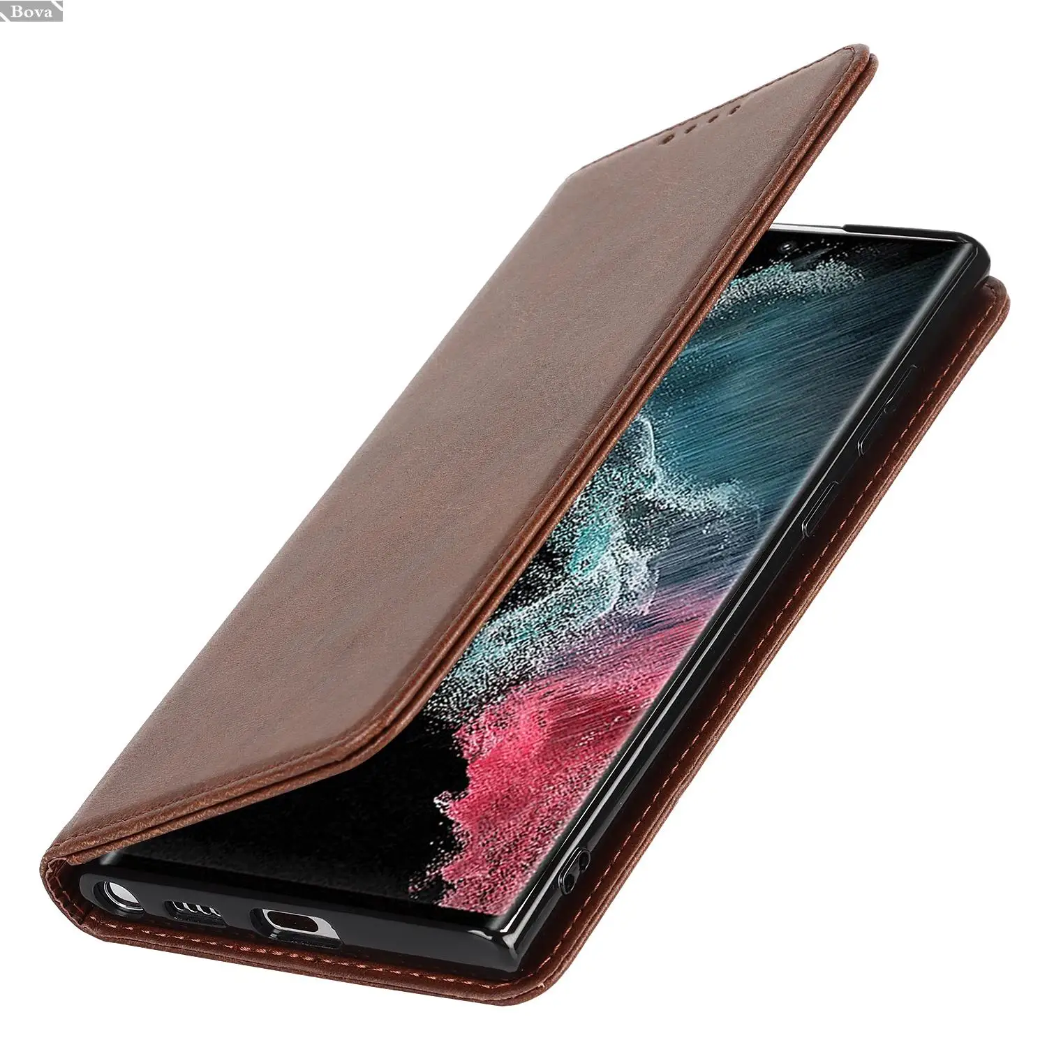 삼성 갤럭시 S22 + S23 + 울트라 5G 홀스터용 가죽 케이스, 마그네틱 매력 플립 커버 케이스, 지갑 휴대폰 가방, Fundas Coque