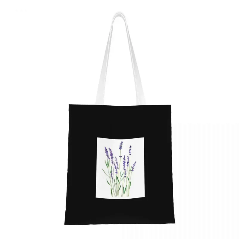 

Purple Lavender Shopping Bags Canvas The Tote Bag Folding Shopping Bag Women Shoulder Casual Tote Travel Handbag