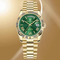 PAGANI DESIGN 2025 New Gold Green 40MM Date Week Men's Watches Automatic Watch Men AR Sapphire Glass NH36A Mechanical Wristwatch