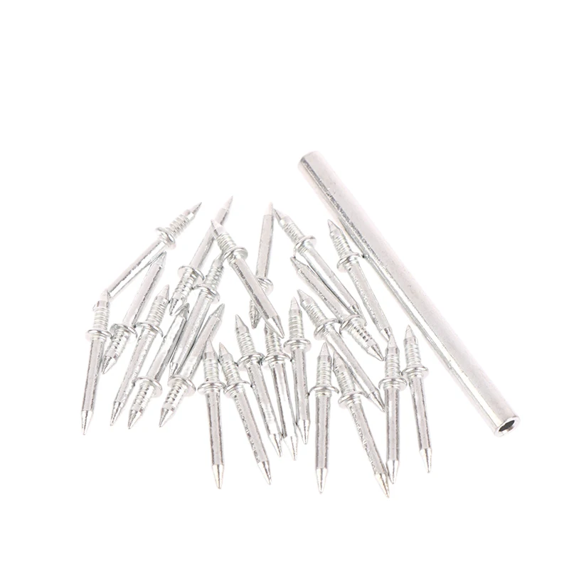 

100PCS Metal Non-Marking Nails Double-Head Seamless Nails With Sleeve Skirting Thread Rust-Proof Fixator For Wood Hardware Set