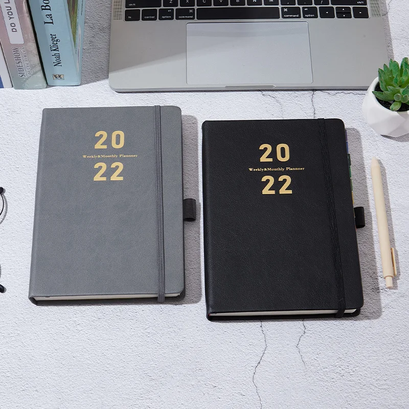 

2022 Schedule Book Planner Agenda 2022 Sketchbook Hard-faced with Pen Insert English Notebook Creative Diary Book