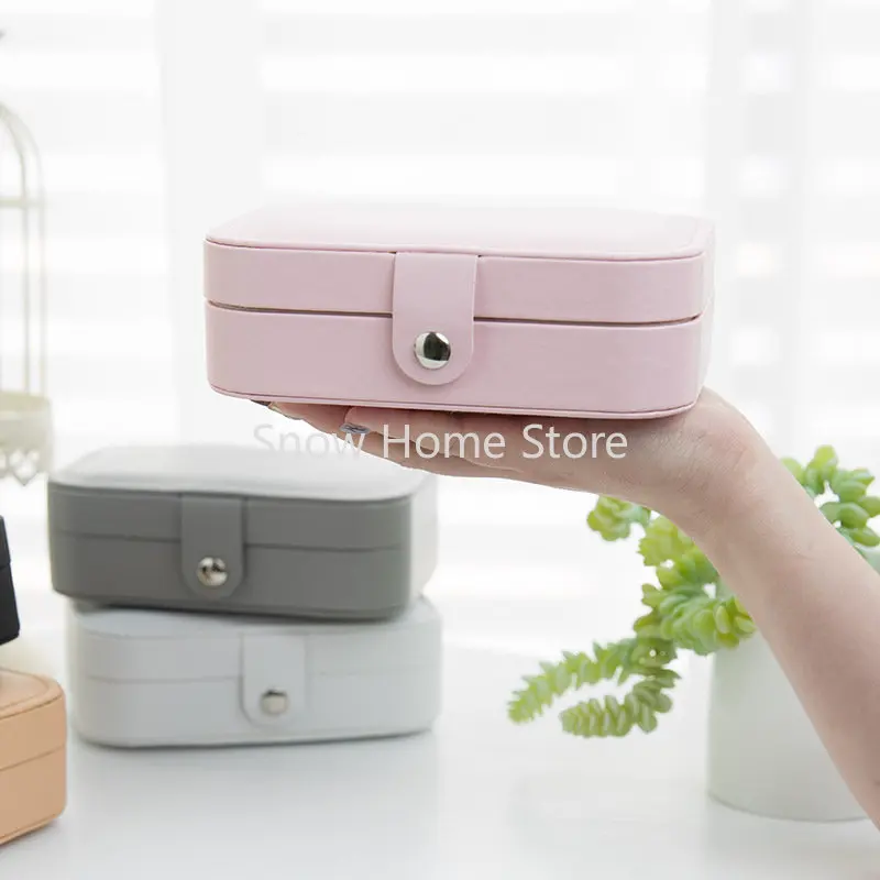 

Portable Jewelry Box Jewelry Organizer Display Travel Jewelry Box Box Button Leather Storage Zipper Jewelry