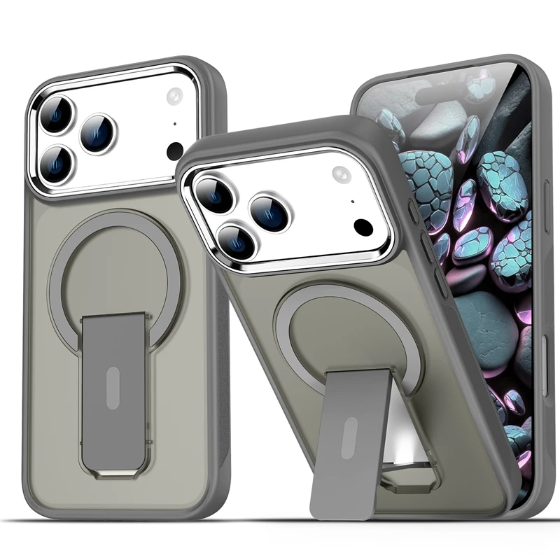 Magnetic Folding Stand Matte Bumper Phone Case with Magsafe Compatibility