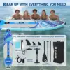 Extra Wide Stable Inflatable Stand Paddle Paddle Board for Adults & Youth – Ultra-Light PVC, Non-Slip EVA Deck, 450lbs Capacity, Adjustable Paddle, High Pressure Pump & Backpack