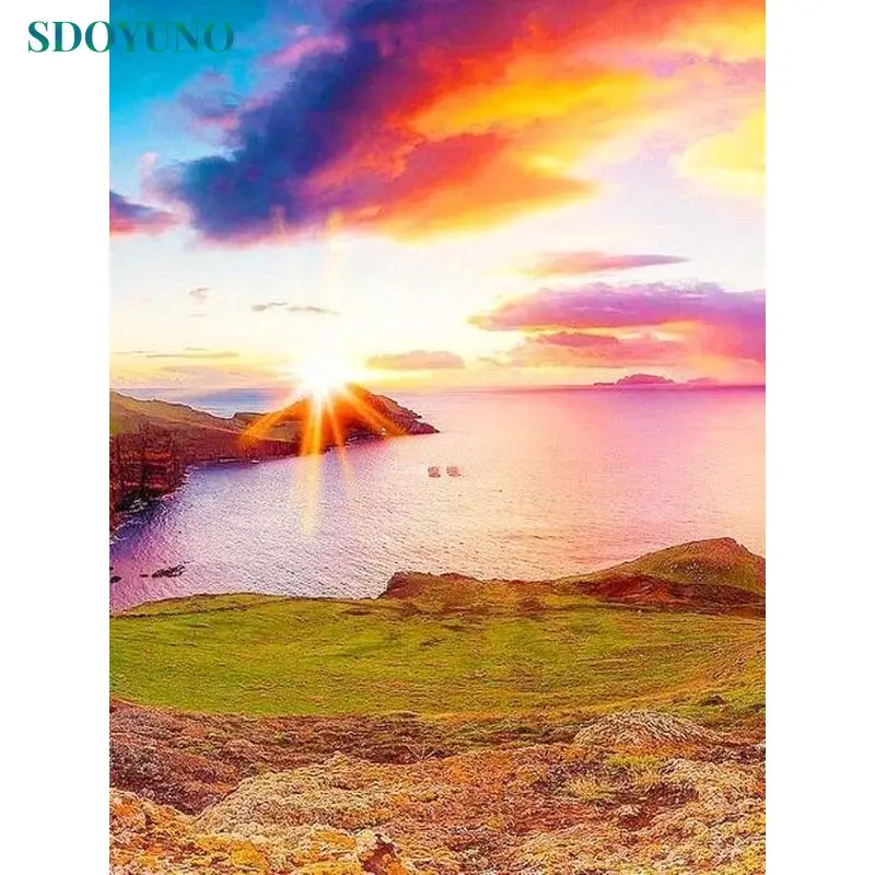 

SDOYUNO Full Square Round Drill Diy Handmade Diamond Painting Scenic Embroidery Cross Stitch 5D Living Room Decorating Artwork