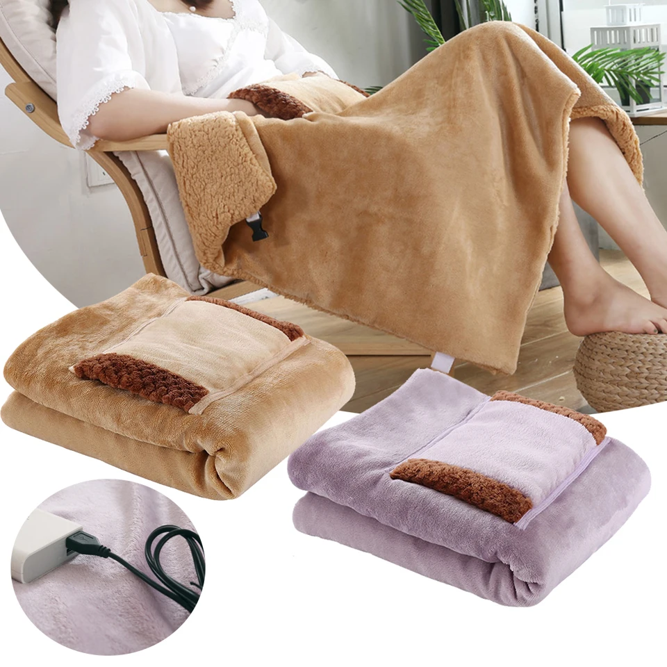USB Electric Blanket Hand Knee Feet Lap Legs Warmer Soft Heating Blanket  Shawl Heater Carpet Winter Heated Blanket 80x60cm - AliExpress