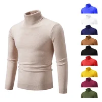 Men's High Neck Sweater  Pullover Knitted Warm Casual Turtleneck Sweatwear  Mens Tops 1