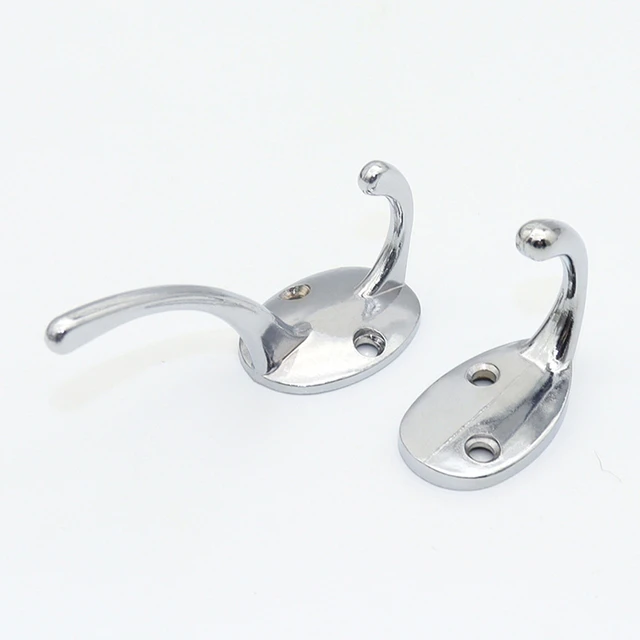 4Pcs Chrome Single/Double Coat Hooks for Wall Door Antique Robe Hook for  Clothes/Hat/Bag/Key/Cup Bathroom Kitchen Anitque Rack - AliExpress