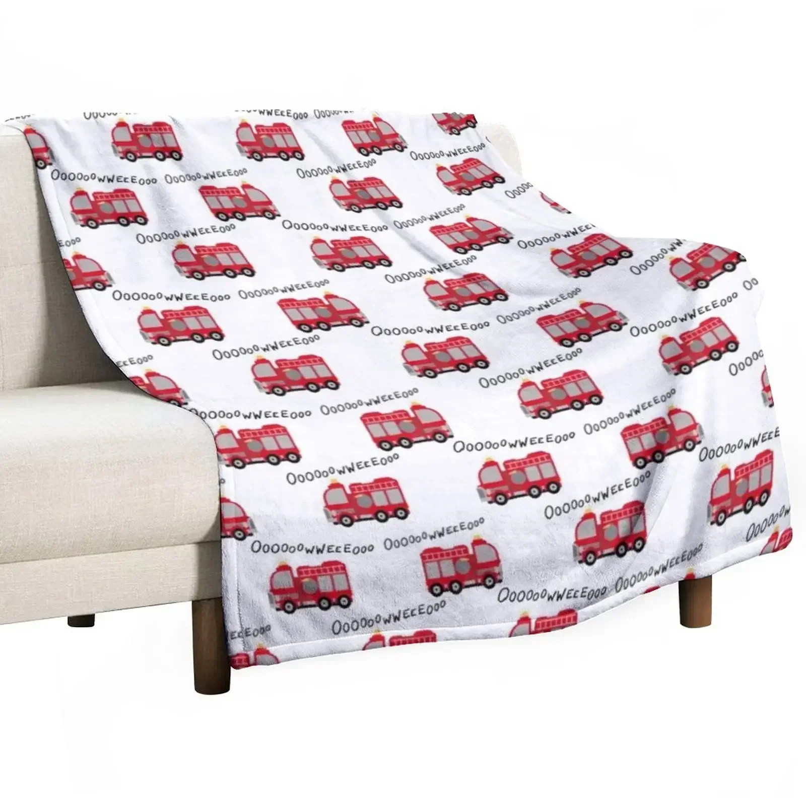 

New Firetruck - Red & White Throw Blanket cosplay anime sofa bed wednesday Custom Blankets