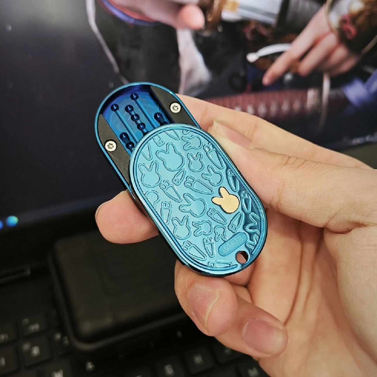Fidget spinner edc coelho rabugento em aço inoxidável slider_voghion.com