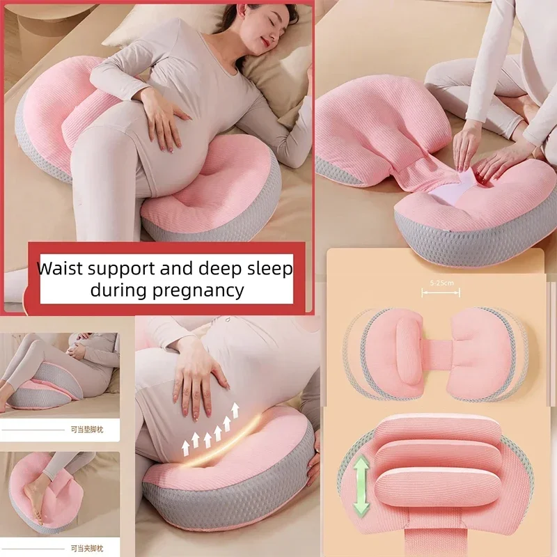 Pregnant Women's Waist Protection Side Lying Breastfeeding Pillow U-shaped Cushion Removable Washable Side Sleep Embrace Pillow