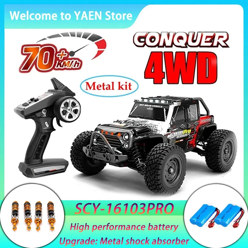 

Rc Cars 16103Pro 50km/h Or 75km/h With LED 1/16 Brushless Moter 4WD Off Road 4x4 High Speed Drift Monster Truck Kids Toys Gift