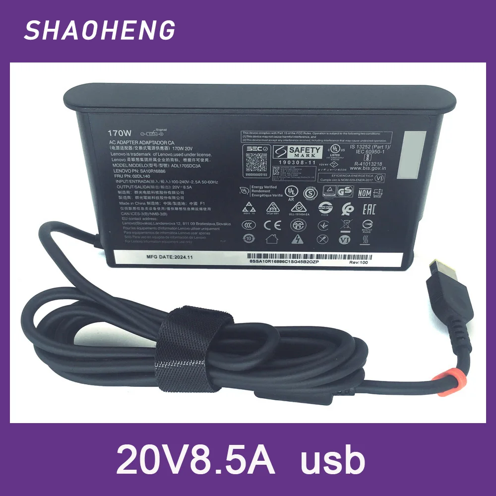 레노버 씽크패드 P73,SA10R16886,02DL140,ADL170SCC3A 충전기용 새  슬림 디자인 20V 8.5A 170W AC 어댑터
