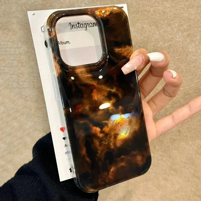Vortex Pattern Amber Black Brown Blend Silicone Phone Case For iPhone 17 16 11 12 13 14 15 Pro Max XR Plus SE2 16E 17 Air Cover
